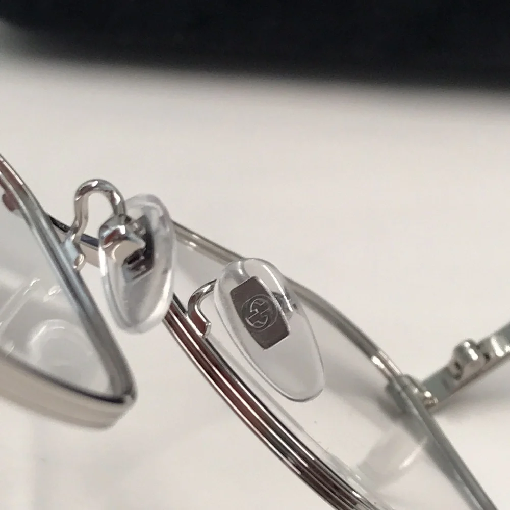 New Authentic Gucci GG0946OA 001 Eyeglasses — Silver Metal Square